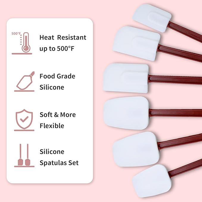 16.5 INCH Silicone Spatulas Heat Resistant Heavy Duty Rubber Spatulas - Image 3