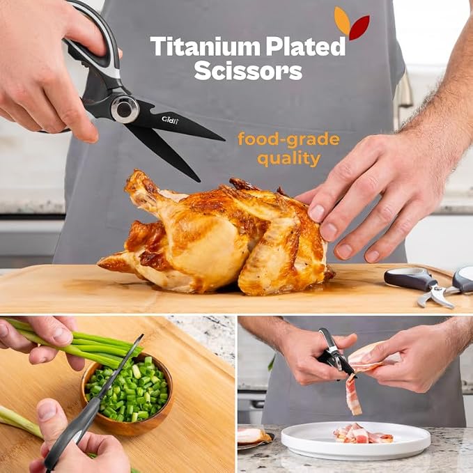 Titanium Coated Kitchen Scissors 2-Piece Set by Gidli - Image 7