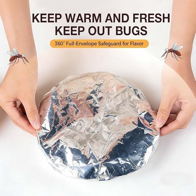 2026 New Reusable Aluminum Foil Food Covers, Pop Up Tin Foil Food Insulation - Image 7