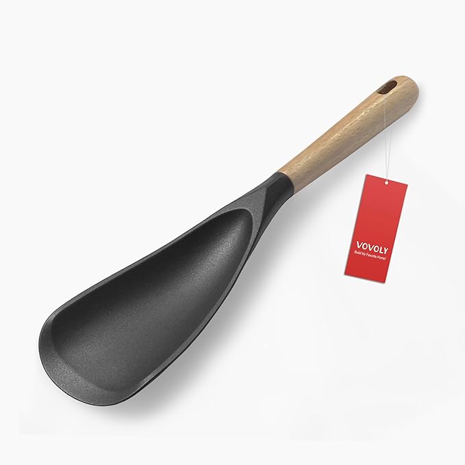 Cooking Spoon for Nonstick Cookwares, VOVOLY Silicone Spoon for Mixing by VOVOLY
