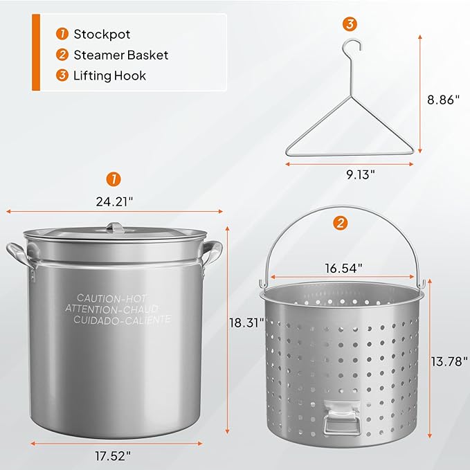 ROVSUN 82-Quart Stainless Steel Turkey Fryer & Seafood Boil Pot - Image 6