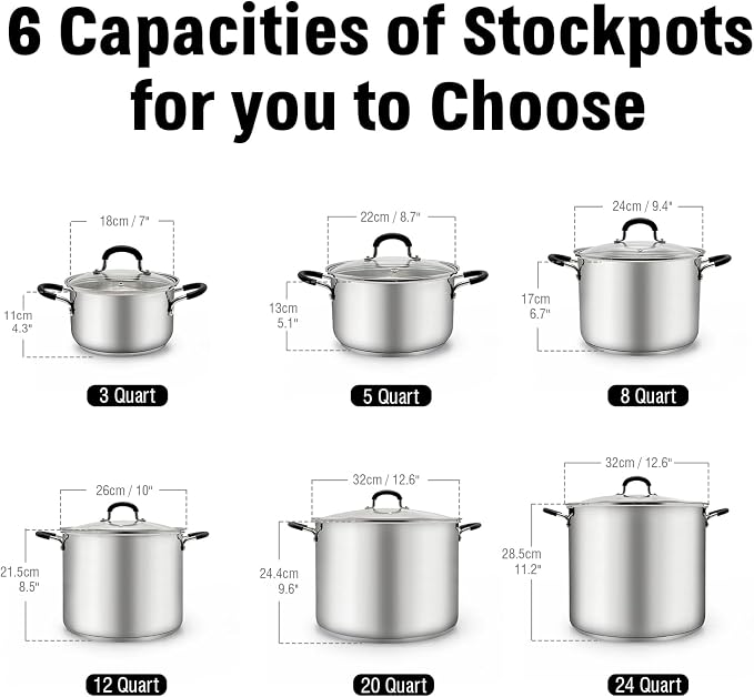 Cook N Home Stockpot Sauce Pot Casserole Pan Saucier Induction Pot - Image 2