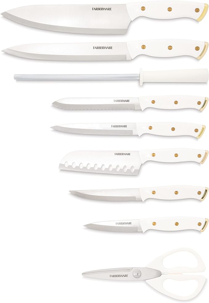 FARBERWARE 15-Piece Knife Block Set, Triple-Riveted High-Carbon Stainless Steel - Image 2