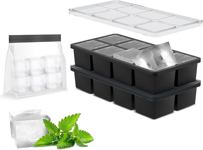 Samuelworld Large Silicone Ice Cube Tray Molds, Big 2 Inch Cubes 3 Pack- Food by Samuelworld
