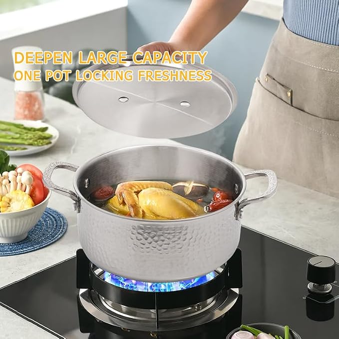 Vivicreate Tri-Ply Stainless Steel Stockpot – Deep Cooking Pot - Image 7
