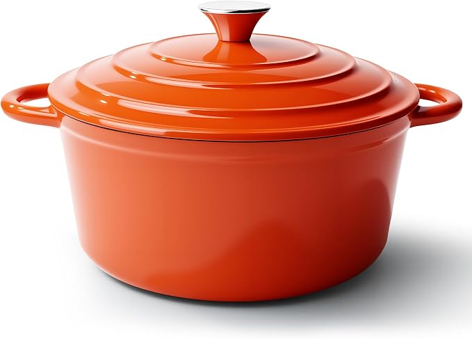4.5 Quart Dutch Oven Pot with Lid, Non Stick Enameled Cast Iron Dutch Oven by Fijinhom