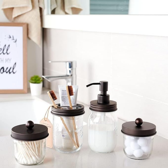 Amolliar Mason Jar Liquid Soap Dispenser Pump Lid, Stainless Steel Pump - Image 2