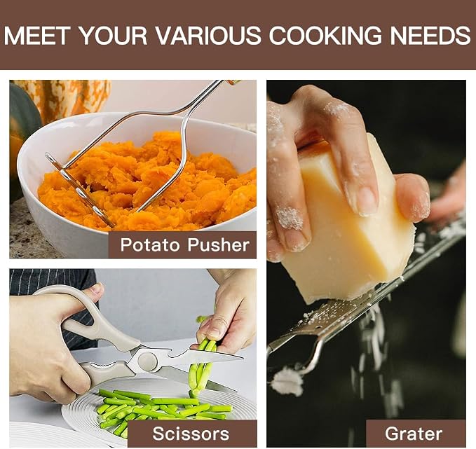 Kitchen Utensils Set-Silicone Cooking Utensils-33pcs Non-Stick Silicone Cooking - Image 9
