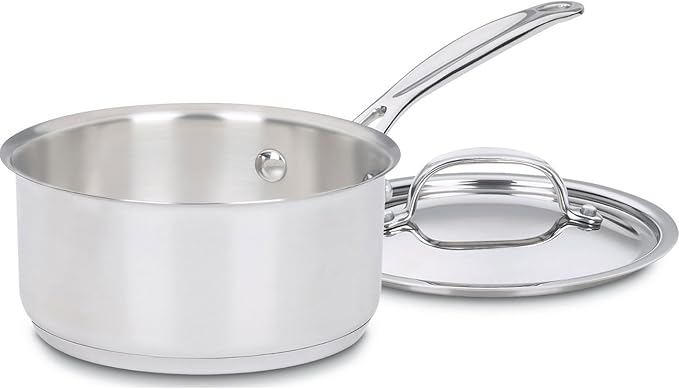Cuisinart 1 Quart Saucepan w/Cover, Chef's Classic Stainless Steel Cookware by Cuisinart