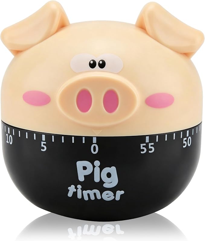 Cute Kitchen Timer, Piggy Wind up Timer Cooking Manual Kitchen Funny Mechanical by HERCHR