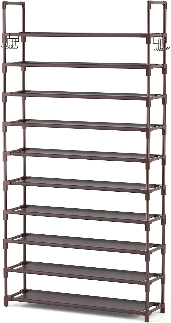 VTRIN 10 Tiers Shoe Rack Tall Large Capacity Wide Shoe Organizer Sturdy Shoe - Image 8