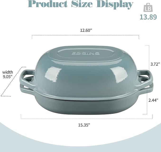EDGING CASTING Enameled Cast Iron Oval Dutch Oven Pot - Image 2