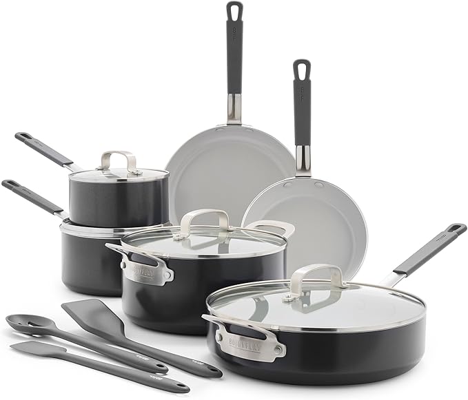 GreenPan x Bobby Flay 13 Piece Nonstick Cookware Pots and Pans Set, PFAS-Free by GreenPan