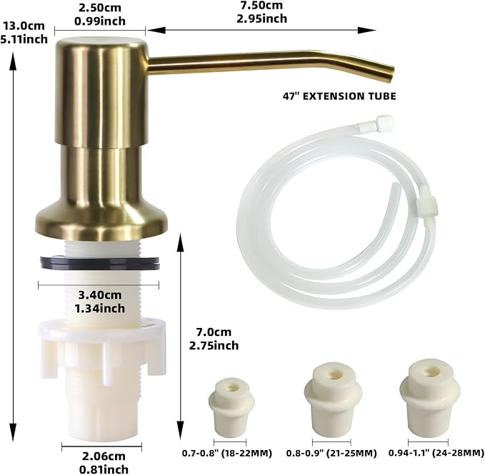 Soap Dispenser for Kitchen Sink, Built in Sink Soap Dispenser, Countertop Soap - Image 7