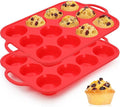 CAKETIME Silicone Muffin Pan, Metal Reinforced Frame Silicone Cupcake Pan by CAKETIME