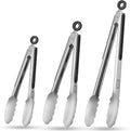 TACGEA Stainless Steel Kitchen Tongs, Silicone Non-slip Grip, Locking Grilling by TACGEA