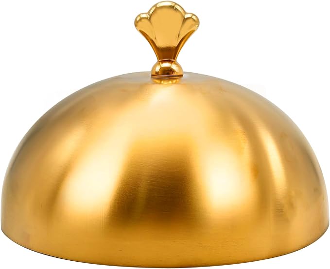 Gold Stainless Steel Food Dome Cover Food Protecting Dome Cover Serving Plate by Aynaxcol