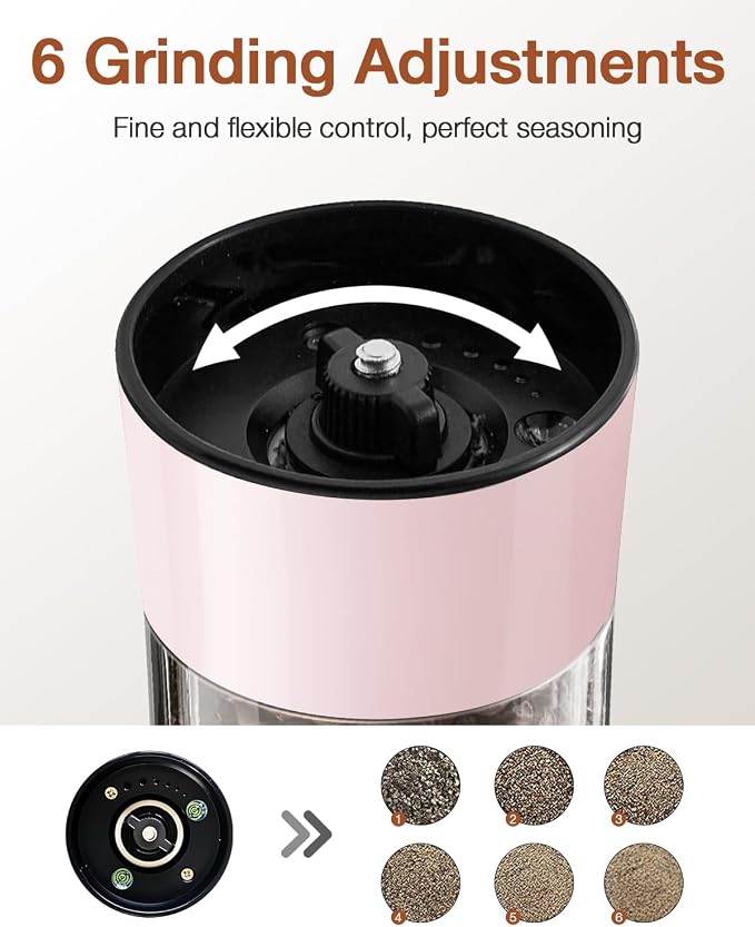 Gravity Electric Salt and Pepper Grinder Set 2-Pack, USB-C Rechargeable - Image 4