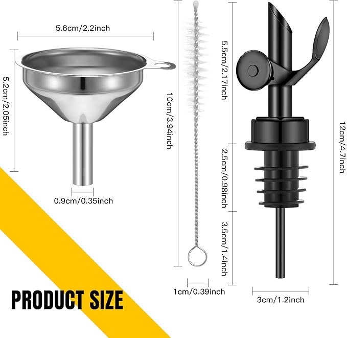 Tioncy 4 Pieces Weighted Stainless Steel Pourers Olive Oil Spout Olive Oil - Image 2