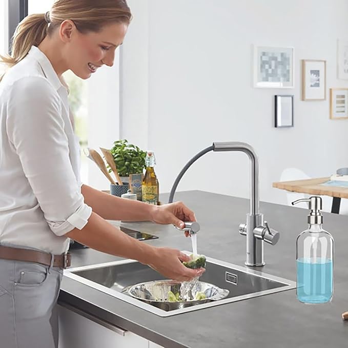 ARKTEK Refillable Soap Dispenser - 17 Oz Clear Glass Bottle - Image 9