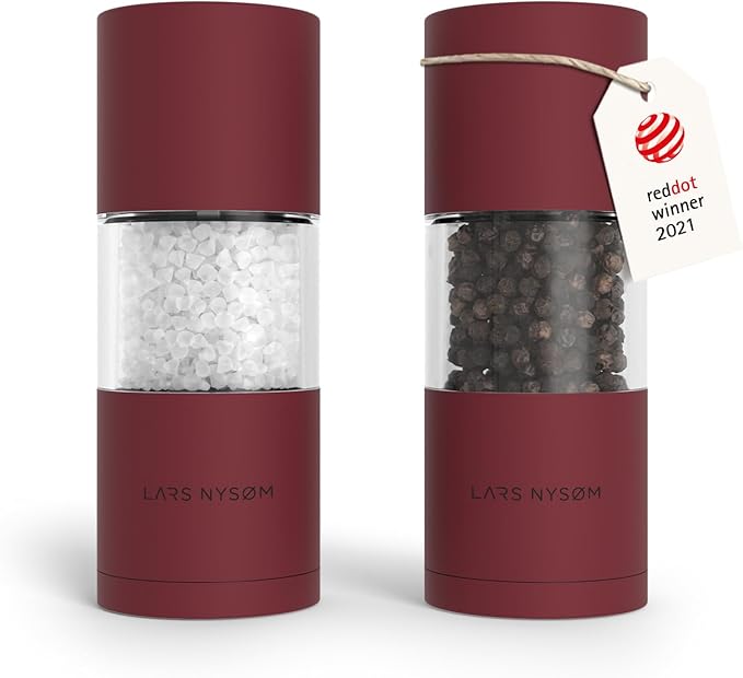 LARS NYSØM Salt and Pepper Grinder Set, Manual Salt and Pepper Mills by LN