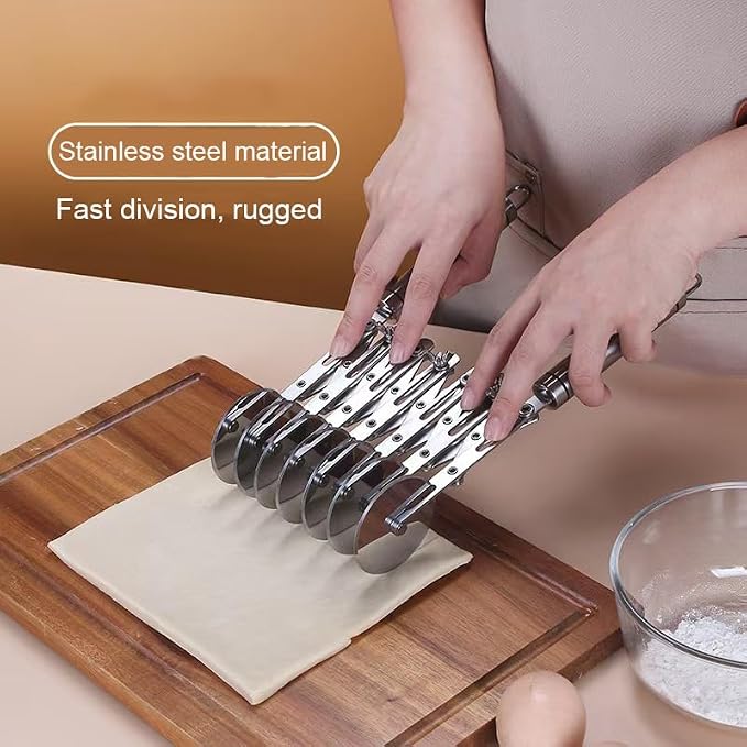 7 Wheel Pastry Cutter Tool, Adjustable Pasta Cutter wheel - Image 4