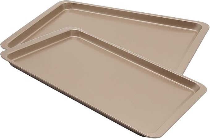 2PCS Cookie Sheet 10x14.5 Inch Baking Sheet Nonstick Heavy Carbon Steel Baking by YourReliableKitchenPartner