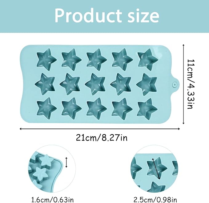 Star-Shaped Silicone Molds, 15 Cavities Each - Image 2