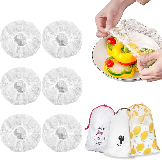 300PCS Plastic Elastic Bowl Covers Reusable, Food Storage Covers - Image 7