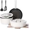 CAROTE 22pcs Pots and Pans Set Non Stick, Detachable Handle Cookware Set White by CAROTE