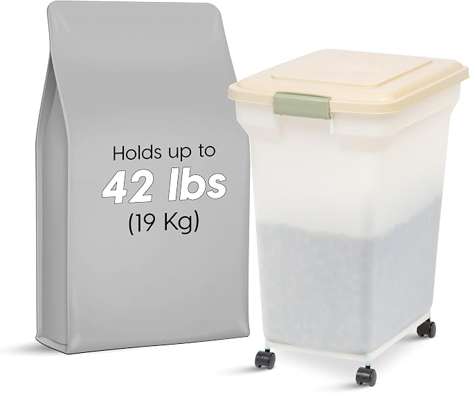 IRIS USA Airtight Dog Food Storage Container, WeatherPro, Removable Wheels - Image 2