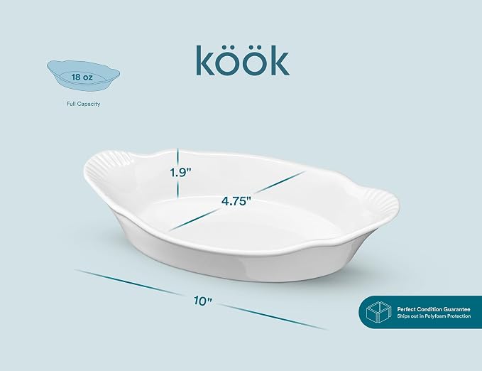 Au Gratin Baking Dishes, by Kook, Mini Casserole Dish, - Image 6
