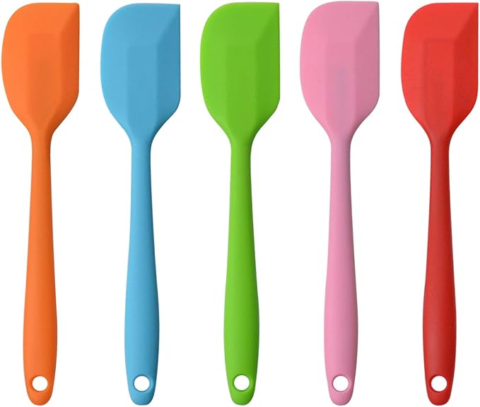Silicone Spatulas, 8.5 inch Small Rubber Spatula Seamless One Piece Design Heat by MOACC