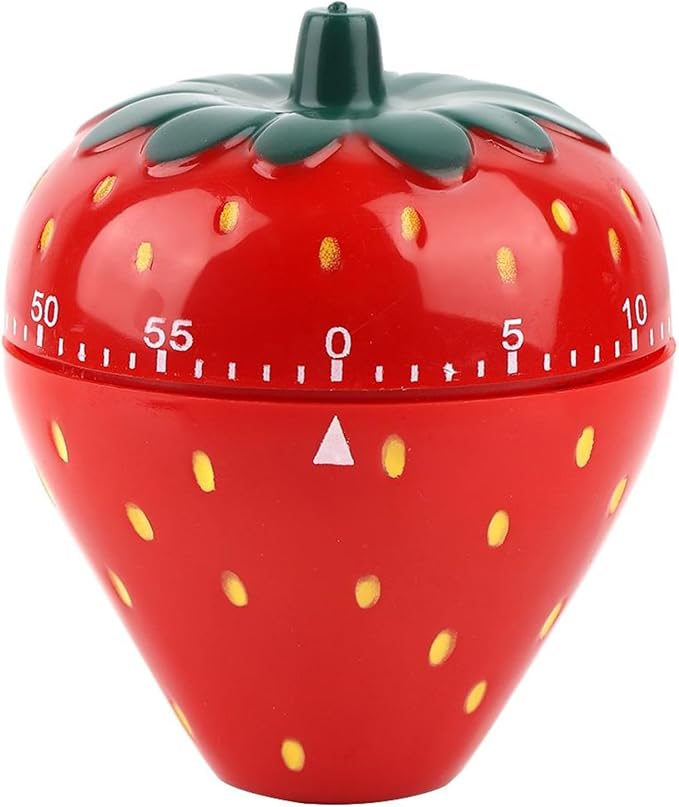 Jadeshay Kitchen Timer Strawberry Shaped, 60 Minutes Kitchen Timer Mechanical by Jadeshay