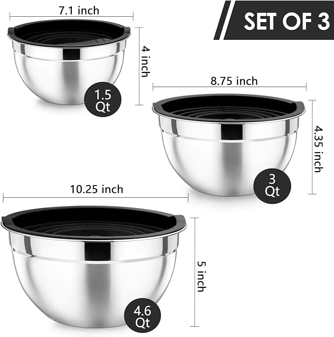 P&P CHEF Black Mixing Bowls - Image 2