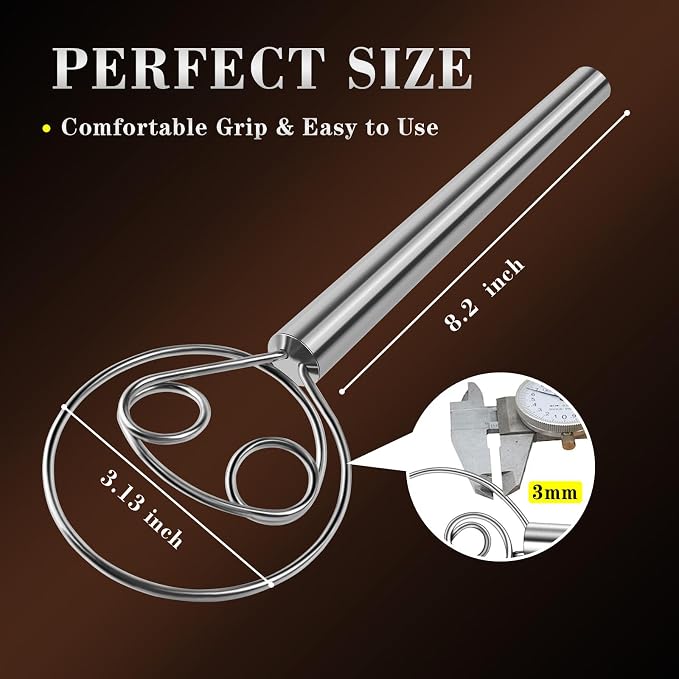 TEEVEA Danish Dough Whisk Stainless Steel - Image 3