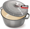 MUELLER HOME 7.5 QT Enameled Cast Iron Dutch Oven, Heavy-Duty, Oven-Safe up to by MUELLERHOME