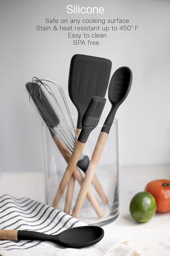 Country Kitchen Non Stick Silicone Utensil Set - Image 3