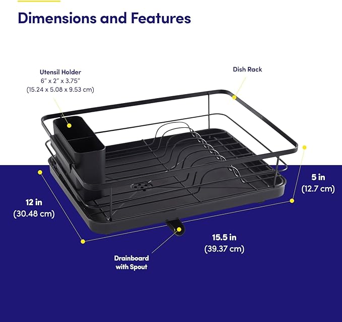 Dish Drying Rack 3 Piece Dish Drainer - Image 2