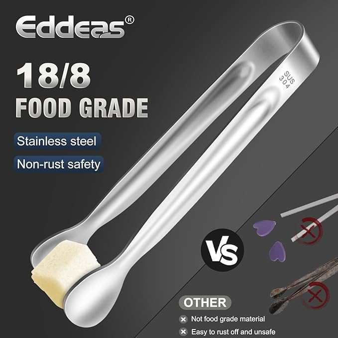 12 PCS Mini Serving Tongs, 6 Inch Small Sugar Tongs, Stainless steel Small - Image 2