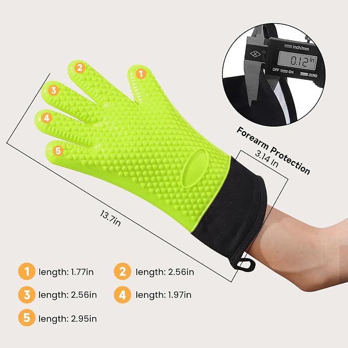 GEEKHOM BBQ Gloves Heat Resistant Oven Mitts - Image 8