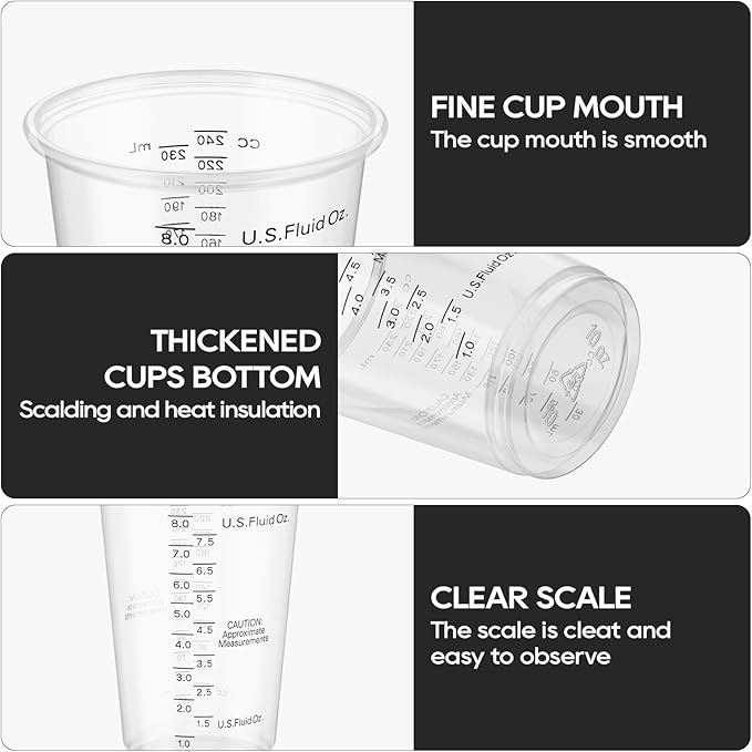 Turbo Bee Plastic Measuring Cups 8OZ, 200 PACK Disposable Mixing Cups - Image 5