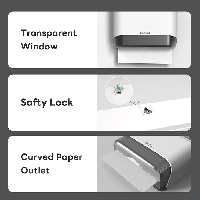 Paper Towel Dispenser, Large Capacity Wall Mount Tissue Dispensers - Image 2