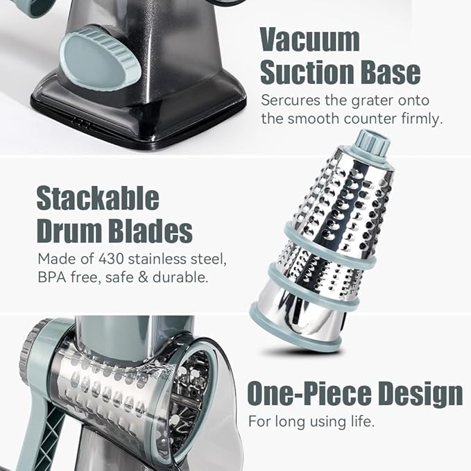 KEOUKE Rotary Cheese Grater Pro 6 in 1 - Image 7