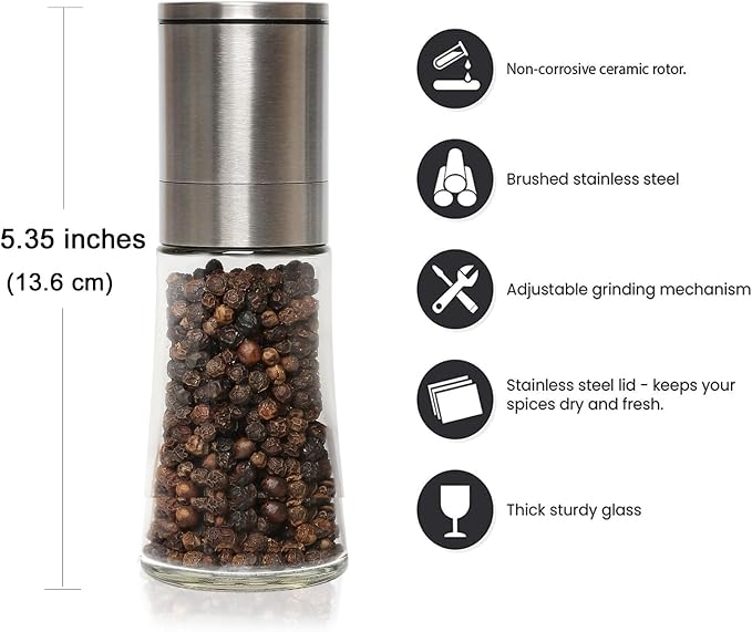Original Stainless Steel Pepper Grinder or Salt Mill 1pk - Image 5