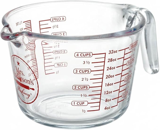 Mrs. Anderson's Baking Glass Measuring Cup, Borosilicate Glass, Precision by MrsAndersonsBaking