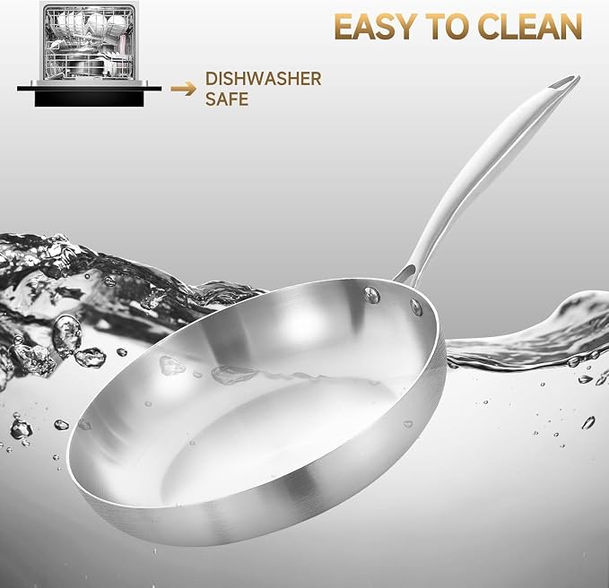 LOLYKITCH 8 Inch Tri-ply Stainless Steel Frying Pan - Image 8