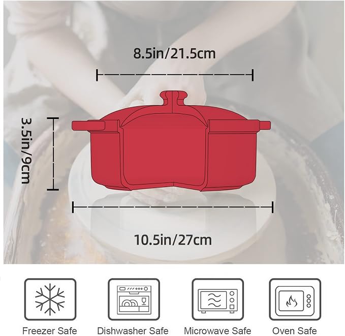 FUN ELEMENTS Casserole Dish, 2 Quart Lace Emboss Casserole Dish - Image 6