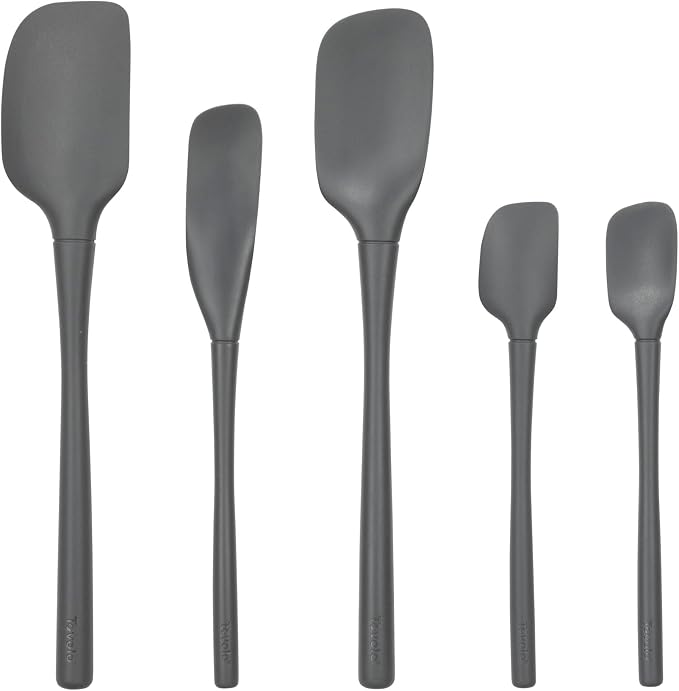 Tovolo Flex Core 5 Piece Silicone Spatula Set Heat Resistant All Silicone by Tovolo