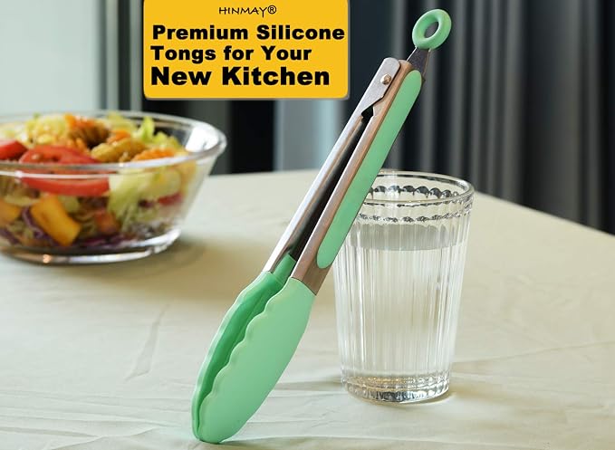 HINMAY Stainless Steel Kitchen Cooking Tongs - Image 5